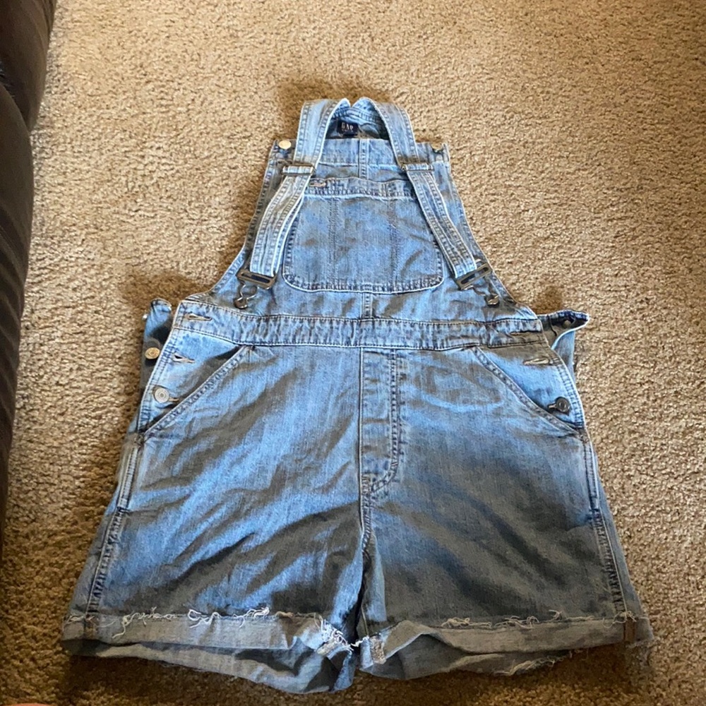 Light blue overalls shorts